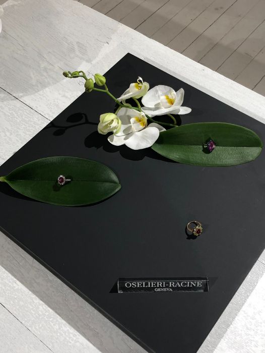 Scénographie de haute joaillerie avec D10 effectuée par l'architecte d'intérieur Sophie Jacquemin Interior Design à Genève