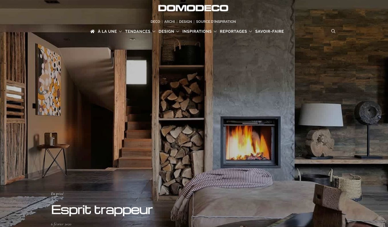 Parution média pour Sophie Jacquemin à Genève, design d'intérieur, publication par Domodeco quand elle travaillait pour Ikone