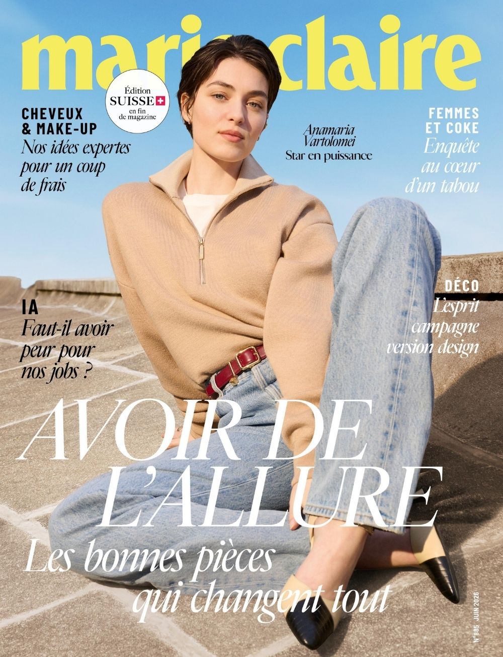 Couverture parution média pour Sophie Jacquemin à Genève, design d'intérieur à Genève pour Marie Claire Suisse.