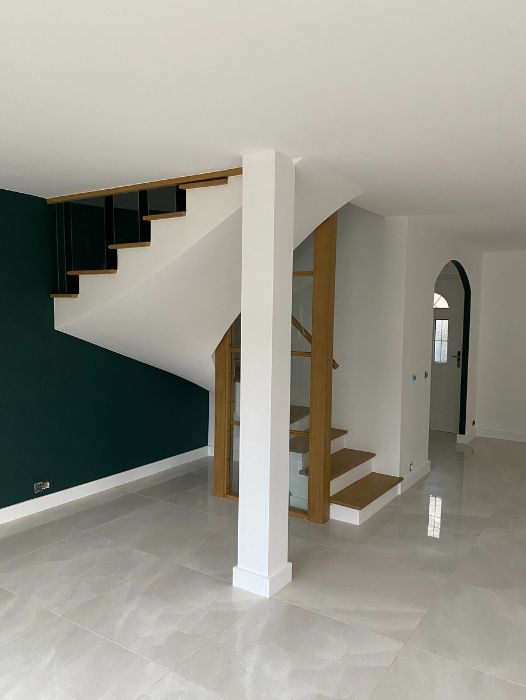Rénovation d'un escalier dans une maison à Beaumont effectuée par l'architecte d'intérieur Sophie Jacquemin Interior Design